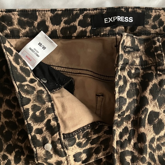Express animal print leopard cheetah high waisted skinny jeans size 6 - Picture 3 of 4